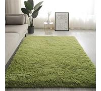YUANWAN Tapis Shaggy Tapis Chambre 70 x 130 cm Longs Moelleux Antidérapant Intérieur Épais Tapis Moderne à Poils Longs Tapis Chambre Moderne pour Salon de Sol Grand Couloir, Vert