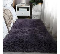 YUANWAN Tapis Shaggy Tapis Chambre 90 x 200 cm Longs Moelleux Antidérapant Intérieur Épais Salon Intérieur Moderne Tapis Doux Tapis Rectangle pour Salon de Sol Grand Couloir, Gris Violet