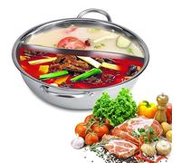 Yuanyang Hot Pot, Hot Pot En Acier Inoxydable Avec Séparateur Marmite à Soupe, Cuisinière à Induction De Séparation De Deux Saveurs Pour Le Poêle à Gaz De Cooktop à Induction électrique(34cm)