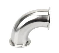 YUANYAO 3/4 "-4" (19mm-108mm) Tri Pince 1.5 "2" 2.5 "3" 3.5 "4" coude à 45/90 degrés SUS304 connecteur de raccord de Tuyau sanitaire en Acier Inoxydable(Color:90 Degree 1PCS,Size:19mm x Ferrule 50.5)