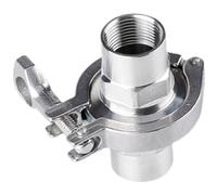 YUANYAO Adaptateur de Virole de Filetage de Couverture de Triple Pince de 1/2 "à 2", en Acier Inoxydable SS304 avec raccord de Tuyau à Joint en Silicone(Size:DN50(clamp 77.5),Color:Internal Thread)