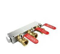 YUANYAO Bloc de Distribution d'air, collecteur pneumatique en Aluminium Massif, avec robinets à Bille en Laiton 1/2 "BSP Femelle 27x36mm 2-10 Voies 4-12 Ports(1 in 3 Out)