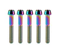 YUANYAO Boulons en Titane M6x10 15 16 18 20 25 30 35 40 45 50 55 60 65mm, vis à tête hexagonale Conique, Accessoires de vélo 6 pièces (Color : Rainbow, Size : 40MM_M6)