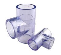 Connecteur en T égal en UPVC 20-110 mm for aquarium, réservoir de poissons, irrigation de jardin transparente, raccords adaptateurs de tube de type T à 3 voies(50mm(2pcs))