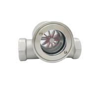 YUANYAO Indicateur de débit à fenêtre Femelle BSP 3/8" 1/2" 3/4" 1" -2" avec Turbine en Acier Inoxydable 304 for Eau et Huile(3/4")