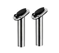 YUANYAO Lot de 2 supports de canne à pêche encastrés en acier inoxydable 15/30/90 degrés avec capuchon intérieur pour tube intérieur poli miroir (2 pièces - 15 degrés)