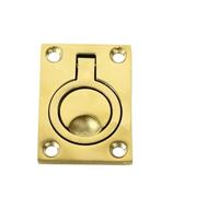 YUANYAO Nouveau Laiton placage Bateau encastré Trappe carré affleurant Anneau de Levage poignée Marine casier affleurant Anneau de Levage Tirer Pont Trappe