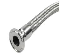 YUANYAO Tuyau Flexible tressé à Trois Pinces, 2.5 "(63mm) OD77.5, Longueur 500mm, Tube sanitaire en Acier Inoxydable 304