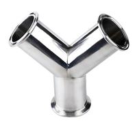 YUANYAO Tuyau OD 1.5 "-2.25" Tri-Pince en Forme de Y, 3 Voies, SUS 304, raccord sanitaire en Acier Inoxydable, séparateur for Brassage à Domicile, bière, vin, 19mm -57mm(Size:51mm x Ferrule 64)