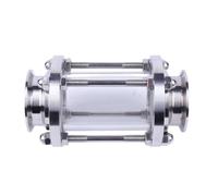 YUANYAO Verre de visée sanitaire for débit de bière Maison en Acier Inoxydable SUS 304 avec Pince Triple de 3,5" x 89 mm de diamètre extérieur