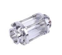 YUANYAO Verre de visée sanitaire for débit de bière Maison en Acier Inoxydable SUS 304 avec Pince Triple de 4" x 108 mm, diamètre extérieur de Tuyau de 4,25"