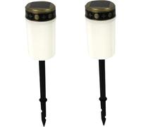 Yuanyifenglin Lot de 2 lampes solaires pour cimetière, bougies commémoratives solaires sans flamme pour prières, sacrifices, événements religieux (tête blanche)