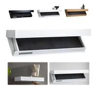 YUANYINSM Étagère design à rabat magique avec compartiment secret - Étagère flottante avec tiroir - Étagère murale de rangement secrète pour la maison ou le bureau (blanc)