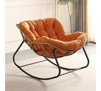 YUANYINSM Papasan Chaise d'extérieur surdimensionnée avec coussin épais, chaise à bascule d'intérieur pour porche, jardin, salon, chambre à coucher (orange énergétique)