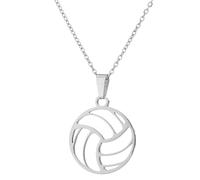 YUANYIRAN Collier Pendentif Découpe Volley-Ball - Volley-Ball Créatif Chaîne De Clavicule Hip Hop Charme Personnalité Colliers Bijoux pour Hommes Et Femmes Colliers Accessoires Cadeaux,Argent,45Cm