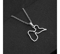 YUANYIRAN Guadeloupe, France Carte Pendentif Collier - Couple Unisexe Évider Chaîne De Clavicule De Style Ethnique Géométrique Drapeau Patriotique Hip Hop Bijoux De Charme pour Cadeau De Mode, ARG