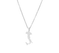 YUANYIRAN Italie Carte Pendentif Collier - Unisexe Couple Collier Bijoux Ethnique Charme Drapeau Pendentif Carte Patriotique Hip Hop Bijoux Mode Personnalité Commémorer Cadeau,Silver,50Cm/19.6 in