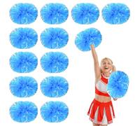 YUANYUYING 12 Pcs Pom poms Cheer,14.57inch Pom poms Cheerleading with Handle Style Cheer Pom Pomsfor Dance, Matches (Matte Blue)
