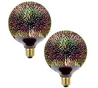 YUANYUYING 2 Ampoules feu d'artifice 3D, E27 Edison, style vintage romantique en verre - Ampoules uniques pour la maison, les festivals, les fêtes et Noël - 4 W CA 85-265 V (G125)