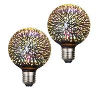 YUANYUYING 2 Ampoules feu d'artifice 3D, E27 Edison, style vintage romantique en verre - Ampoules uniques pour la maison, les festivals, les fêtes et Noël - 4 W CA 85-265 V (G95)