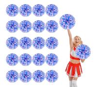 YUANYUYING 20 Pcs Cheerleading Pom Poms,13.7inch Cheerleading Handheld Squad Pompoms for Sports Team Cheer Spirit Games Dance Party Adults (Blue+Pink+White)