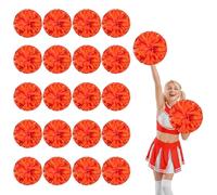 YUANYUYING 20 Pcs Cheerleading poms,13.7inch Pom poms Cheerleading with Four Finger Payment Cheer Pom Pomsfor Dance, Matches, Team Spirit Sports (Red+Red)