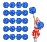 YUANYUYING 20 Pcs Cheerleading poms,13.7inch Pom poms Cheerleading with Four Finger Payment Cheer Pom Pomsfor Dance, Matches, Team Spirit Sports (Blue+Blue)