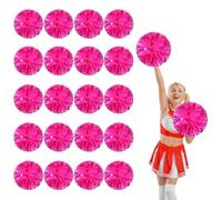 YUANYUYING 20 Pcs Cheerleading poms,13.7inch Pom poms Cheerleading with Four Finger Payment Cheer Pom Pomsfor Dance, Matches, Team Spirit Sports (Rose Red+Rose Red)