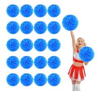 YUANYUYING 20 Pcs Cheerleading poms,13.7inch Pom poms Cheerleading with Straight Handle Style Cheer Pom Pomsfor Dance, Matches, Team Spirit Sports (Blue)