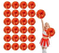 YUANYUYING 24 Pcs Cheerleading Pom Poms,13.7inch Cheerleader Pompoms with Finger Holes,Fit for Team Spirit Sports Dance Cheering (Bronze)
