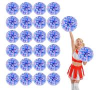 YUANYUYING 24 Pcs Cheerleading Pom Poms,13.7inch Cheerleading Handheld Squad Pompoms for Sports Team Cheer Spirit Games Dance Party Adults (Blue+Pink+White)
