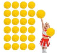 YUANYUYING 24 Pcs Cheerleading poms,13.7inch Pom poms Cheerleading with Straight Handle Style Cheer Pom Pomsfor Dance, Matches, Team Spirit Sports (Yellow)
