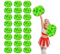 YUANYUYING 24 Pcs Cheerleading poms,14.57inch Pom poms Cheerleading with Handle Style Cheer Pom Pomsfor Dance, Matches, Team Spirit Sports (Green)