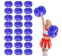YUANYUYING 24 Pcs Cheerleading poms,14.57inch Pom poms Cheerleading with Handle Style Cheer Pom Pomsfor Dance, Matches, Team Spirit Sports (Lake Blue+Purple)