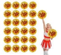 YUANYUYING 24 Pcs Pom poms Cheer,13.7inch Pom poms Cheerleading with Four Finger Payment Cheer Pom Pomsfor Dance, Matches (Gold)