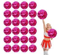 YUANYUYING 24 Pcs Pom poms Cheer,13.7inch Pom poms Cheerleading with Straight Handle Style Cheer Pom Pomsfor Dance, Matches (Rose Red)