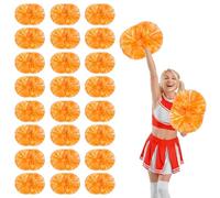 YUANYUYING 24 Pcs Pom poms Cheer,14.57inch Pom poms Cheerleading with Handle Style Cheer Pom Pomsfor Dance, Matches (Matte Orange)