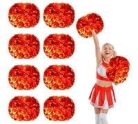 YUANYUYING 8 Pcs Cheerleading Pom Poms,14.57inch Cheerleader Pompoms with Handle Style,Fit for Team Spirit Sports Dance Cheering (Bronze)