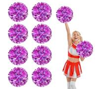YUANYUYING 8 Pcs Pom poms Cheer,13.7inch Pom poms Cheerleading with Finger Holes Cheer Pom Pomsfor Dance, Matches (Rose Red)