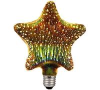 YUANYUYING Ampoule feu d'artifice 3D, E27 Edison, style vintage romantique en verre - Ampoules uniques pour la maison, les festivals, les fêtes et Noël - 4 W CA 85-265 V (Étoile)