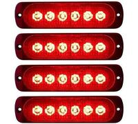 YUANYUYING Feux de position latéraux étanches, lot de 4 (6 LED SMD), pour voitures, camions et remorques (12 V/24 V). (rouge)