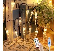 YUANYUYING Guirlande lumineuse de Noël alimentée par USB, 20 m/200 LED, connexion USB et télécommande sans fil, rideau lumineux féérique en acrylique cristal (Blanc chaud)