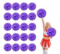 YUANYUYING Lot de 20 Pompons de Cheerleading, avec système de Fixation à Quatre Doigts, pour la Danse, Les compétitions et Les activités Sportives d'esprit d'équipe. (Purple)