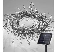 YUANYUYING Solar Fairy Lights - 9.84Ft 100 LED Waterproof Solar Firecracker Lights with 8 Modes, Outdoor Christmas String Lights for Garden, Wedding (Blanc)