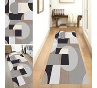 YUANZHI Tapis Couloir Long Antidérapant 60 x 380 cm Anti-salissures, Durable et Facile à soigner Tapis de Passage Poils Ras Décoration Parfaite pour Cuisine, Couloir, Chambre, E