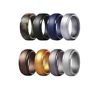 YUANZHOU Lot de 8 bagues de sport en silicone neutre de 8 couleurs européennes et américaines, alliance arc-en-ciel, design élégant