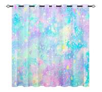 YUANZU Rideaux Arc-en-Ciel - Motif Dégradé Fantaisie avec Éclaboussures, Œillets Occultants & Isolation Thermique pour Chambre d’Enfants (Garçons/Filles) - 2 Panneaux L140 x H245cm