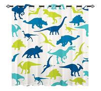 YUANZU Rideaux Enfant Dinosaures - Dinos Colorés Mignons pour Chambre Bébé Garçons/Filles, Occultant Thermique Œillets - 2 Panneaux L75 x H166cm