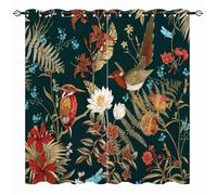 YUANZU Rideaux Opaques Thermiques Motifs 3D Jungle Tropicale - Occultants & Isolation Thermique pour Chambre/Salon avec Œillets 2 Panneaux L140 x H260cm