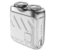 Yuaonew Portable Shaver, Yuaonew Electric Razor, Portable Rotary Dual Ring Electric Shaver, It Fast And Easy To Eliminate Any Type Of Hair, Giving You A Smooth Finish (Silver)